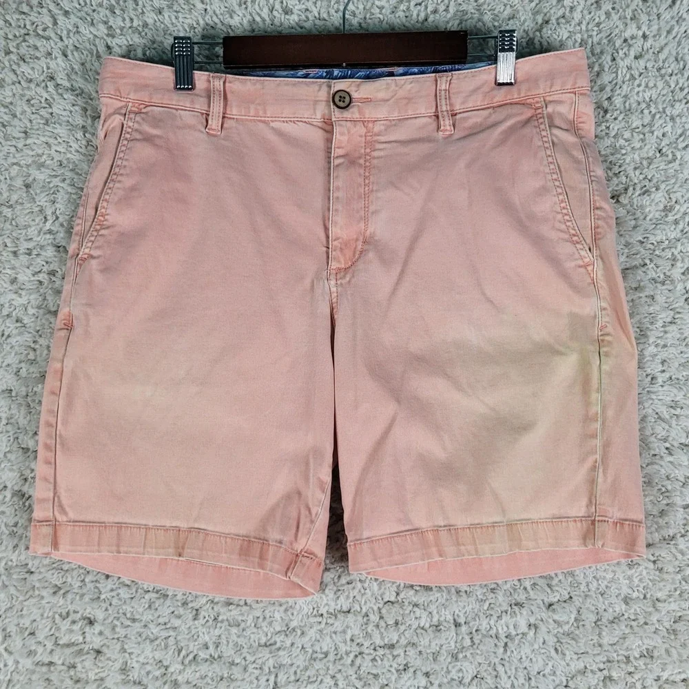 Tommy Bahama Boracay Shorts Mens 36 Pink Great Condition Cotton Tencel Chino - Picture 1 of 11